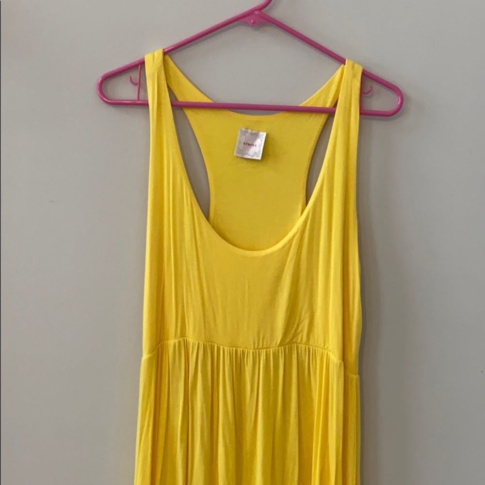 NYMPHE Yellow Stretchy Racerback Maxi Dress Size Large - Picture 3 of 8